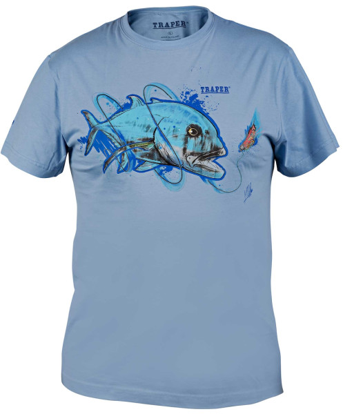 Traper Art T-Shirt Giant Travelly GT light blue