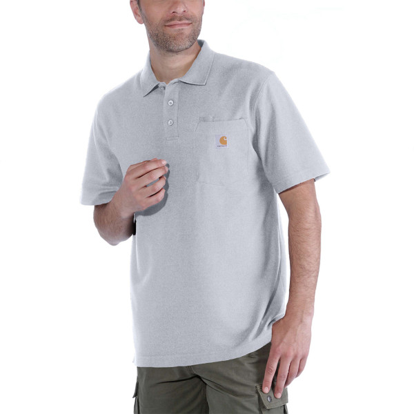 Carhartt Pocket Polo Shirt Loose Fit heather grey