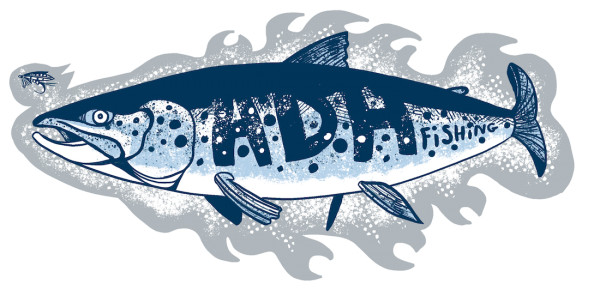 adh-fishing Salmon Sticker