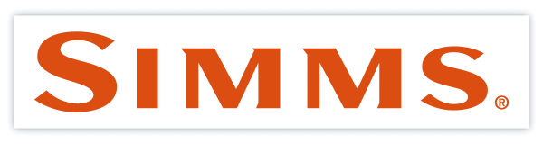 Simms Logo orange auf weißem Hintergrund Sticker