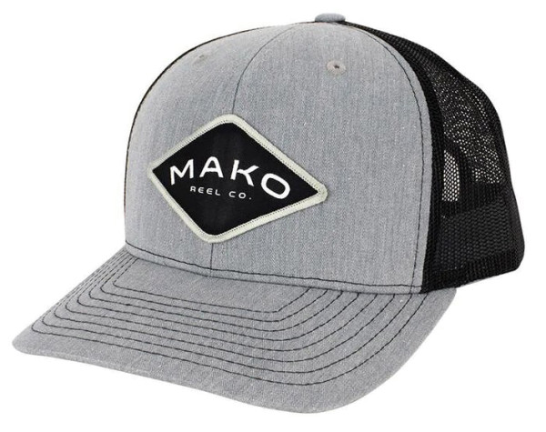 Mako Reel Co. Trucker Hat Cap Schirmmütze heather grey & black