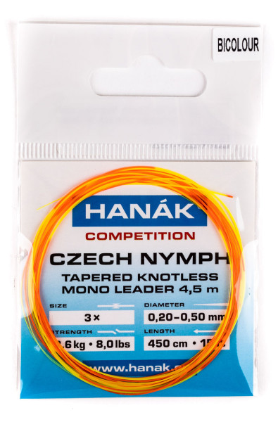 Hanak Czech Nymph Leader Nymphen Vorfach Bicolour 4,50m