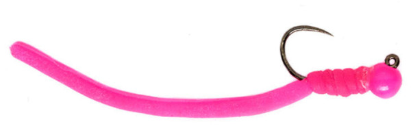 Fulling Mill Nymphe - Tungsten Squirminator Hot Head Jig Pink Barbless