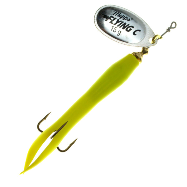 Mepps Aglia Flying Condom Spinner silber/chartreuse
