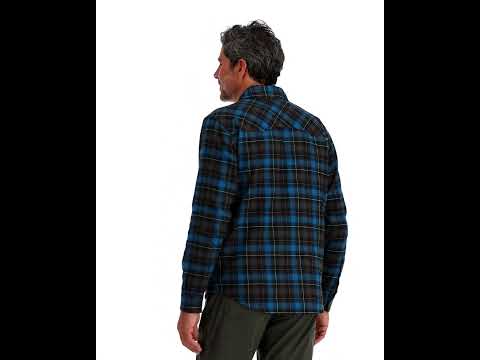 Simms Santee Flannel Shirt Hemd bayleaf/sunglow pane ombre