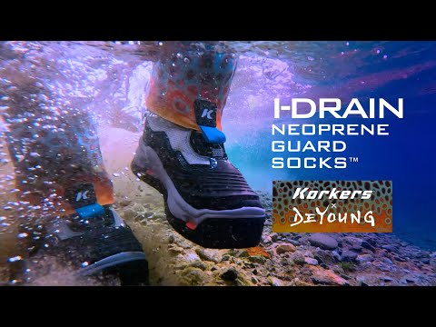 Korkers I-Drain Guard Sock Wet Wading Charcoal